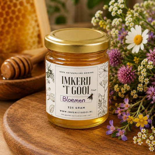Bloemenhoning – 225 gram – 100% puur & koud geslingerd